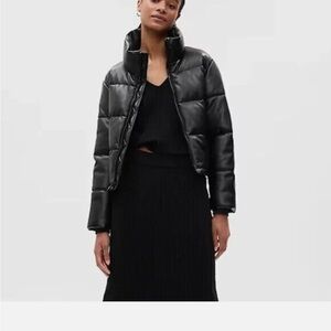 NWT Gap Big Puff Faux Leather Jacket